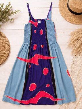 Patricia Colorblock Smocked Rayon Sundress Size M